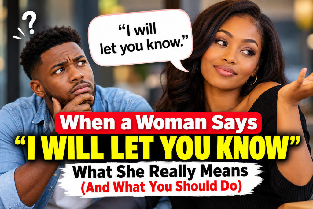 When a Woman Says “I Will Let You Know”: What She Really Means (And What You Should Do)